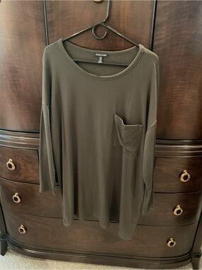Eileen Fisher Olive/Brown Crewneck Tunic